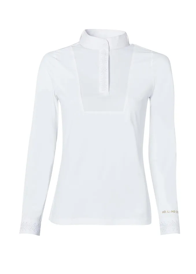 Holland Cooper Base Layers Women Gatcombe Long Sleeve Show Shirt White Holland Cooper Base Layers Women Gatcombe Long Sleeve Show Shirt White