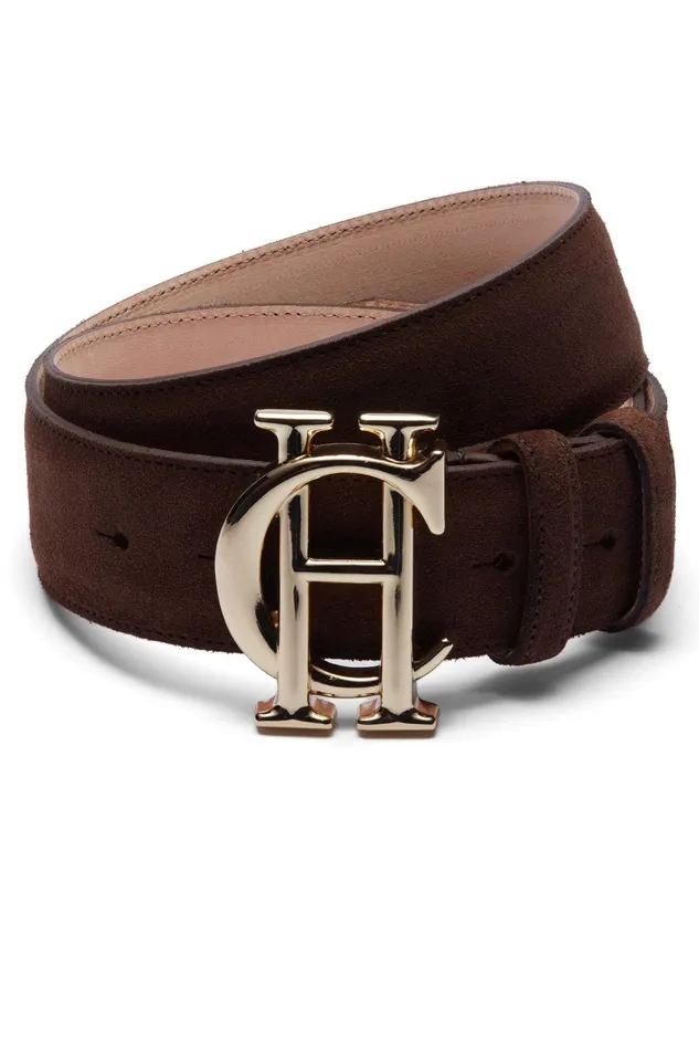 Holland Cooper Belts Women HC Classic Belt Suede Chocolate Holland Cooper Belts Women HC Classic Belt Suede Chocolate
