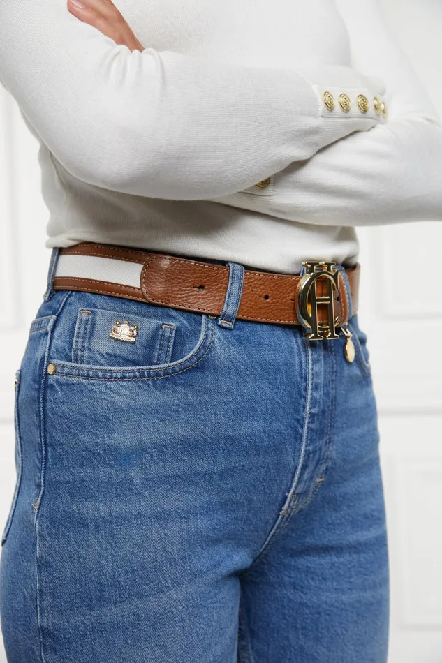 Holland Cooper Belts Women HC Classic Belt Tan Canvas Holland Cooper Belts Women HC Classic Belt Tan Canvas