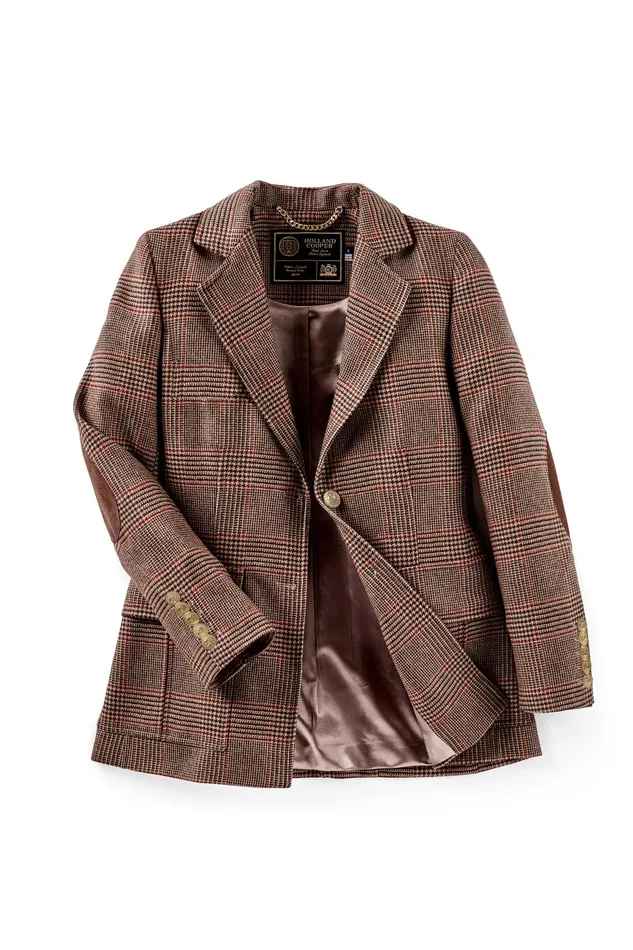 Holland Cooper Blazers Women Paddington Blazer Clarence Check Merlot Holland Cooper Blazers Women Paddington Blazer Clarence Check Merlot