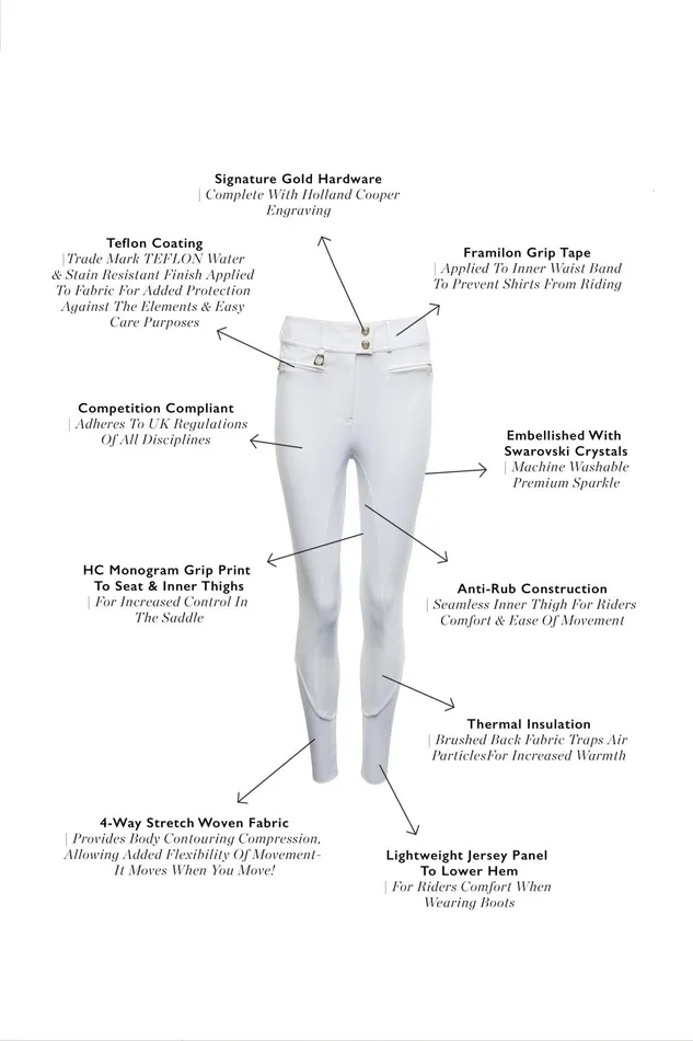 Holland Cooper Breeches Women Premium Competition Mid Rise Breeches White Holland Cooper Breeches Women Premium Competition Mid Rise Breeches White