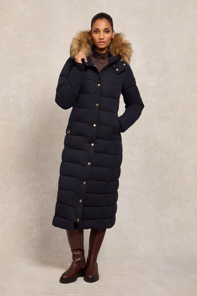 Holland Cooper Coats Women Stoneleigh Longline Coat Ink Navy