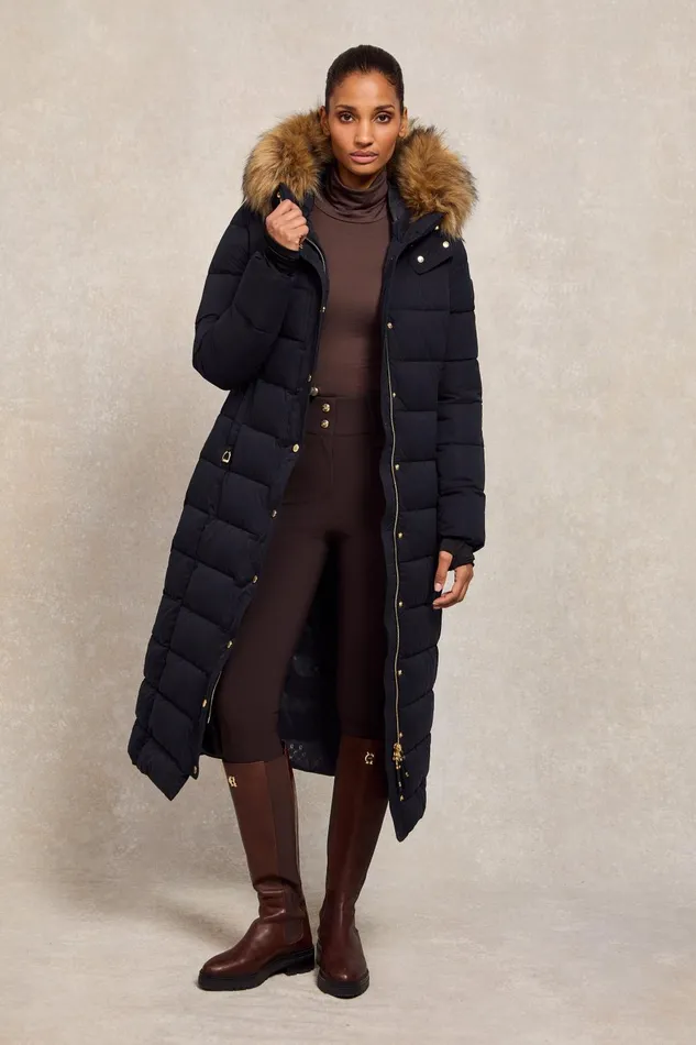 Holland Cooper Coats Women Stoneleigh Longline Coat Ink Navy Holland Cooper Coats Women Stoneleigh Longline Coat Ink Navy