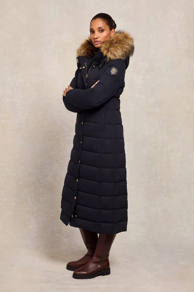 Holland Cooper Coats Women Stoneleigh Longline Coat Ink Navy Holland Cooper Coats Women Stoneleigh Longline Coat Ink Navy
