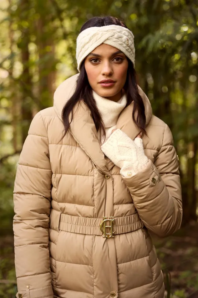 Holland Cooper Gloves Women Cortina Fingerless Gloves Oatmeal