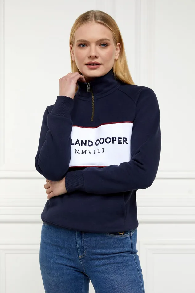 Holland Cooper Henley Women Sporting Heritage Zip Henley Ink Navy Holland Cooper Henley Women Sporting Heritage Zip Henley Ink Navy