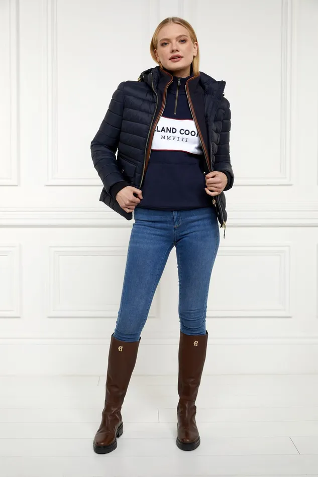 Holland Cooper Henley Women Sporting Heritage Zip Henley Ink Navy Holland Cooper Henley Women Sporting Heritage Zip Henley Ink Navy