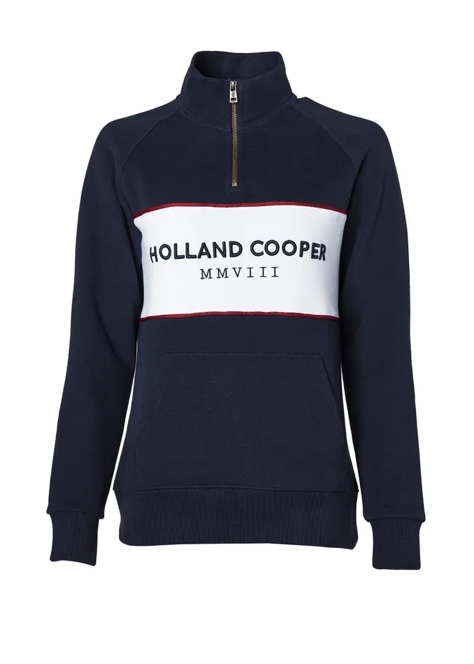 Holland Cooper Henley Women Sporting Heritage Zip Henley Ink Navy Holland Cooper Henley Women Sporting Heritage Zip Henley Ink Navy