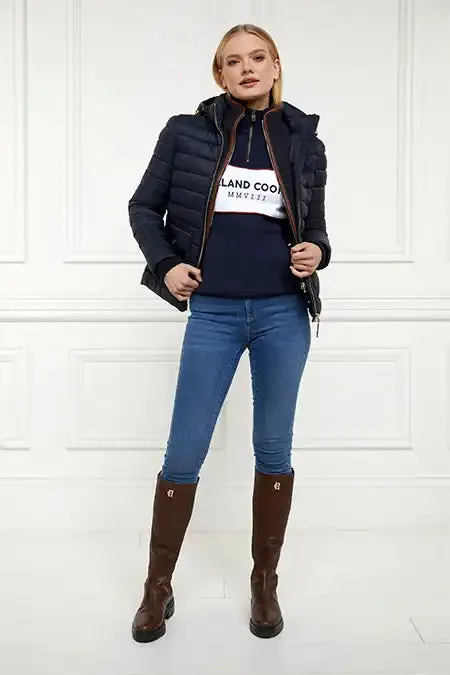 Holland Cooper Henley Women Sporting Heritage Zip Henley Ink Navy Holland Cooper Henley Women Sporting Heritage Zip Henley Ink Navy