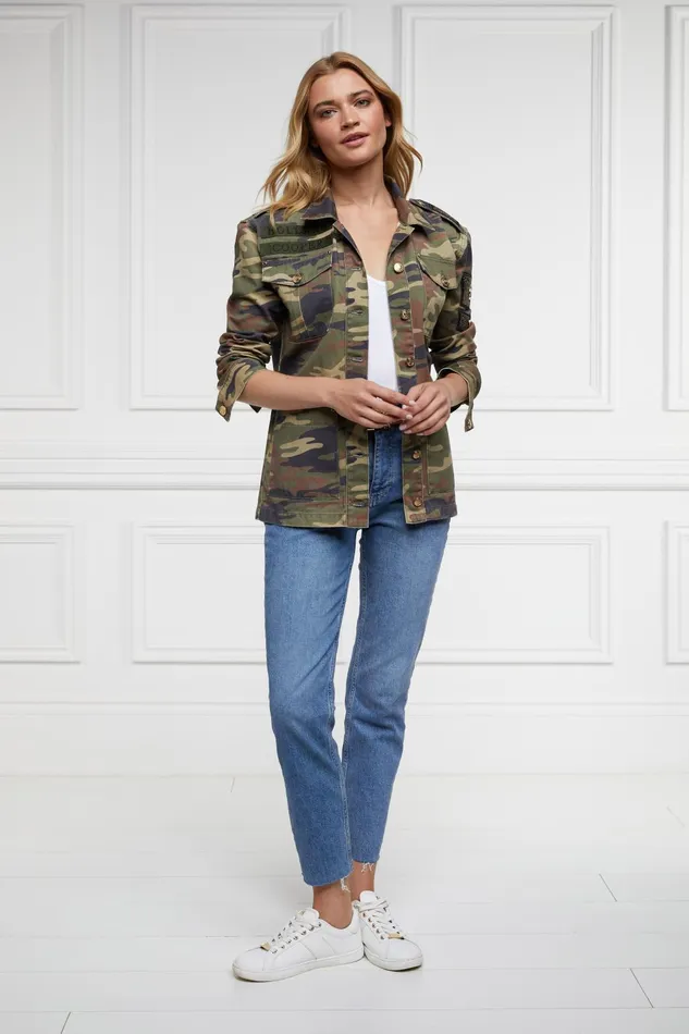 Holland Cooper Jackets Women Premium Artillery Jacket Washed Camo