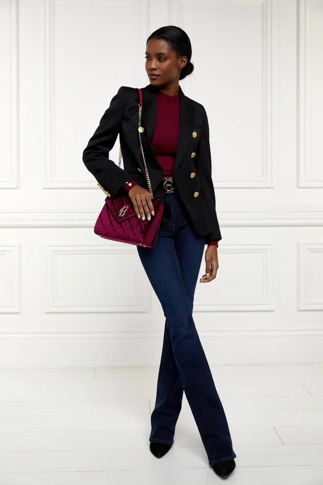 Holland Cooper Knitwear Women Buttoned Knit Crew Neck Wine Holland Cooper Knitwear Women Buttoned Knit Crew Neck Wine