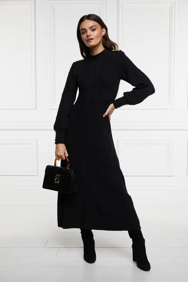 Holland Cooper Knitwear Women Rachel Maxi Dress Black Holland Cooper Knitwear Women Rachel Maxi Dress Black