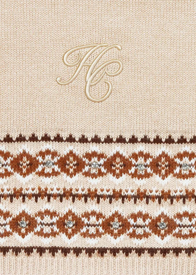 Holland Cooper Scarves Women Jennifer Fairisle Scarf Light Camel Holland Cooper Scarves Women Jennifer Fairisle Scarf Light Camel