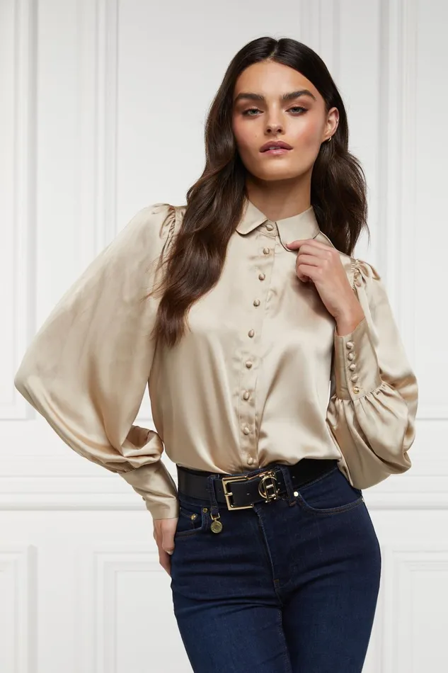 Holland Cooper Shirts and Blouses Women Isla Satin Shirt Champagne