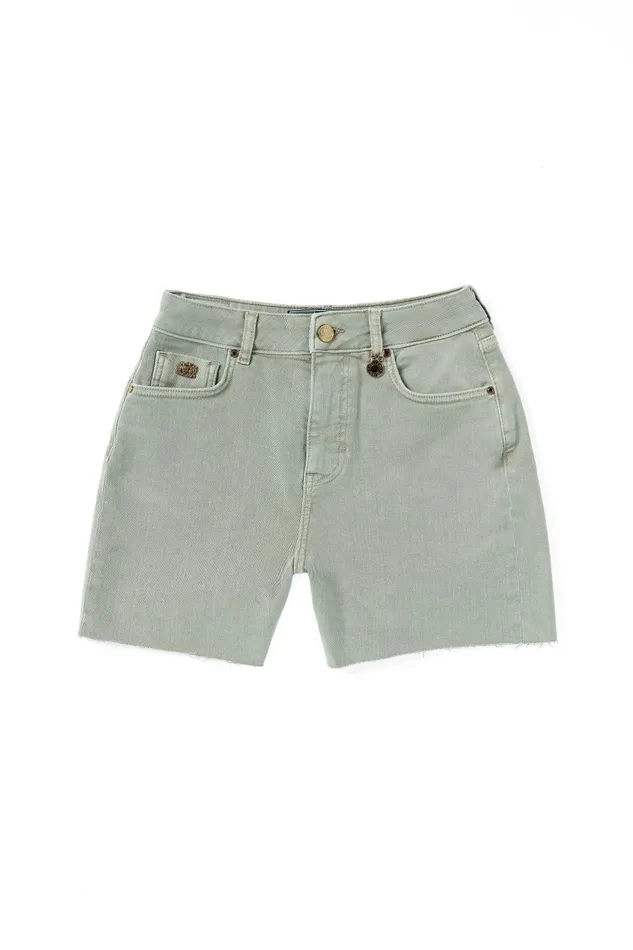 Holland Cooper Shorts Women High Rise Denim Short Sage Holland Cooper Shorts Women High Rise Denim Short Sage