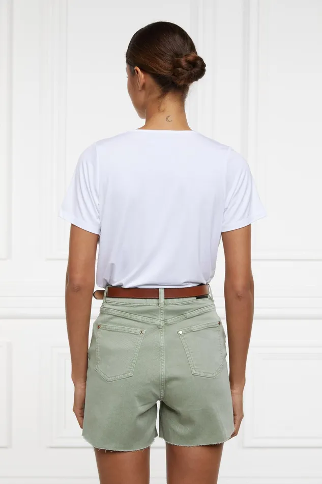 Holland Cooper Shorts Women High Rise Denim Short Sage Holland Cooper Shorts Women High Rise Denim Short Sage