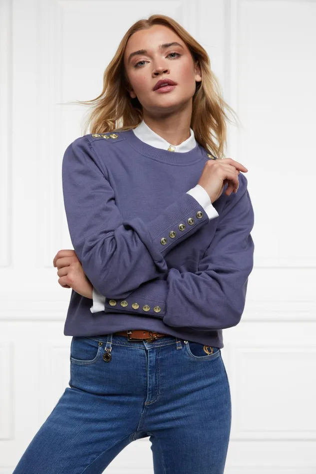 Holland Cooper Sweatshirts Women Kelso Crew Yale Blue Holland Cooper Sweatshirts Women Kelso Crew Yale Blue