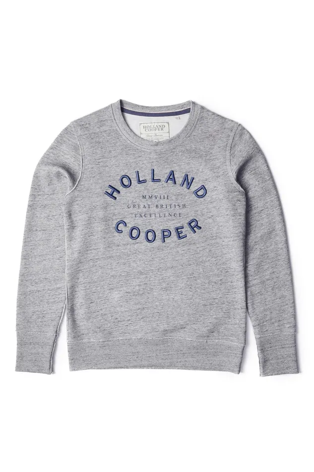 Holland Cooper Sweatshirts Women Varsity Crew Grit Marl Holland Cooper Sweatshirts Women Varsity Crew Grit Marl