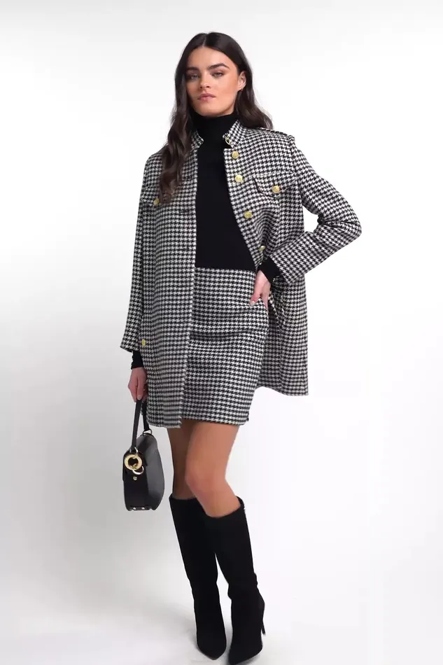 Holland Cooper Tailoring Women Chelsea Skirt Houndstooth Holland Cooper Tailoring Women Chelsea Skirt Houndstooth