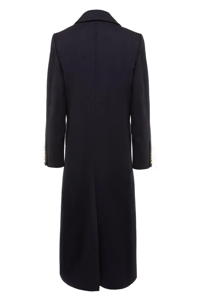 Holland Cooper Tailoring Women Double Breasted Coat Soft Black