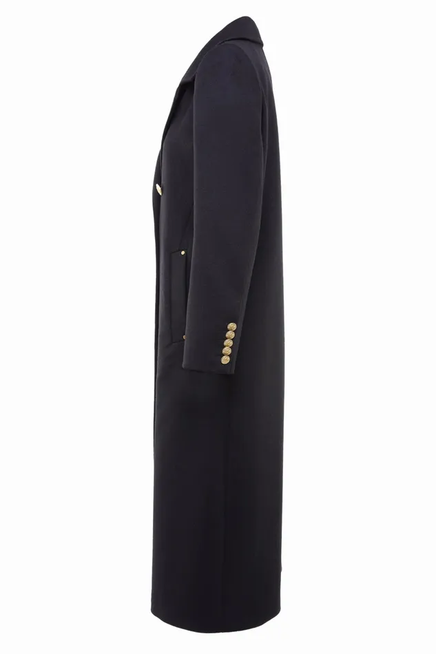 Holland Cooper Tailoring Women Double Breasted Coat Soft Black