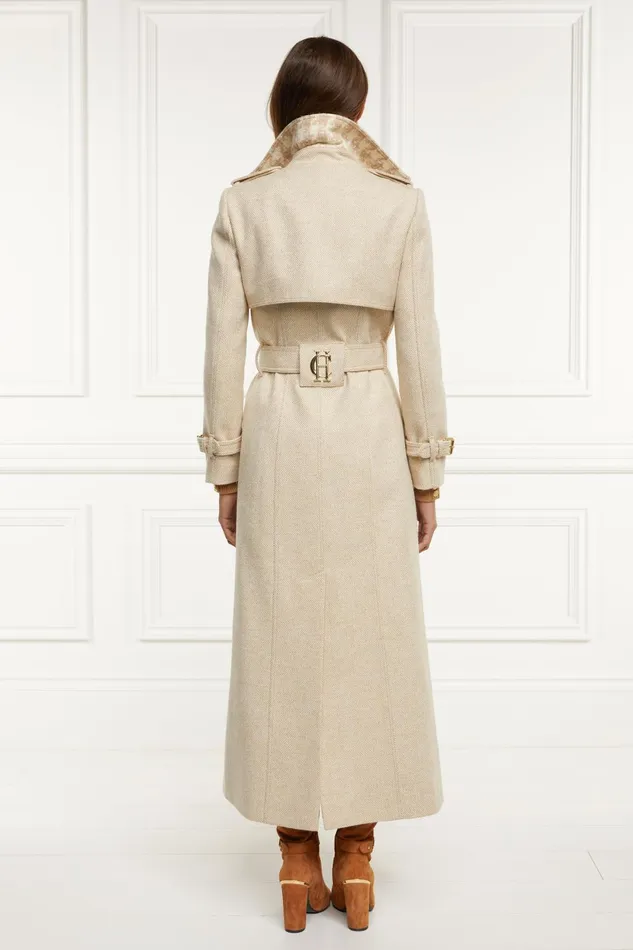 Holland Cooper Tailoring Women Full Length Marlborough Trench Coat Biscuit