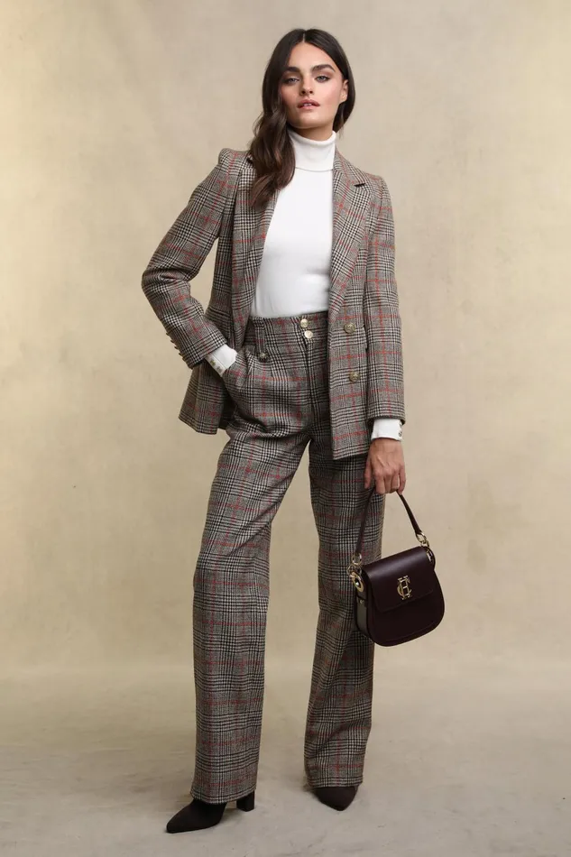 Holland Cooper Tailoring Women High Waisted Straight Trouser Orange Windsor Holland Cooper Tailoring Women High Waisted Straight Trouser Orange Windsor