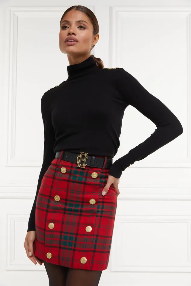 Holland Cooper Tailoring Women Knightsbridge Skirt Red Tartan