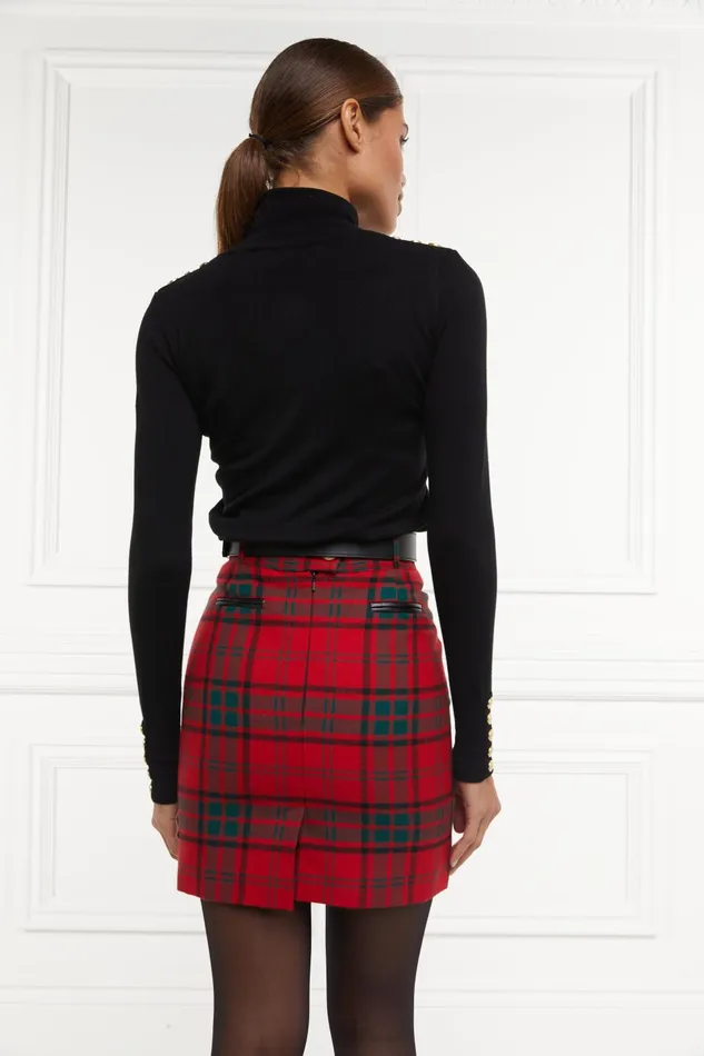 Holland Cooper Tailoring Women Knightsbridge Skirt Red Tartan