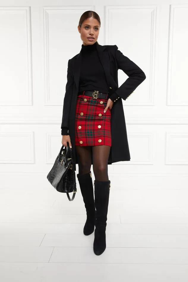 Holland Cooper Tailoring Women Knightsbridge Skirt Red Tartan