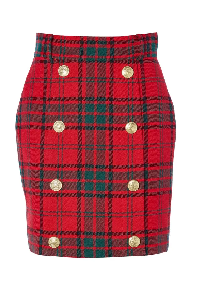 Holland Cooper Tailoring Women Knightsbridge Skirt Red Tartan