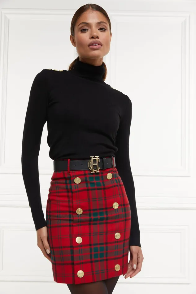 Holland Cooper Tailoring Women Knightsbridge Skirt Red Tartan