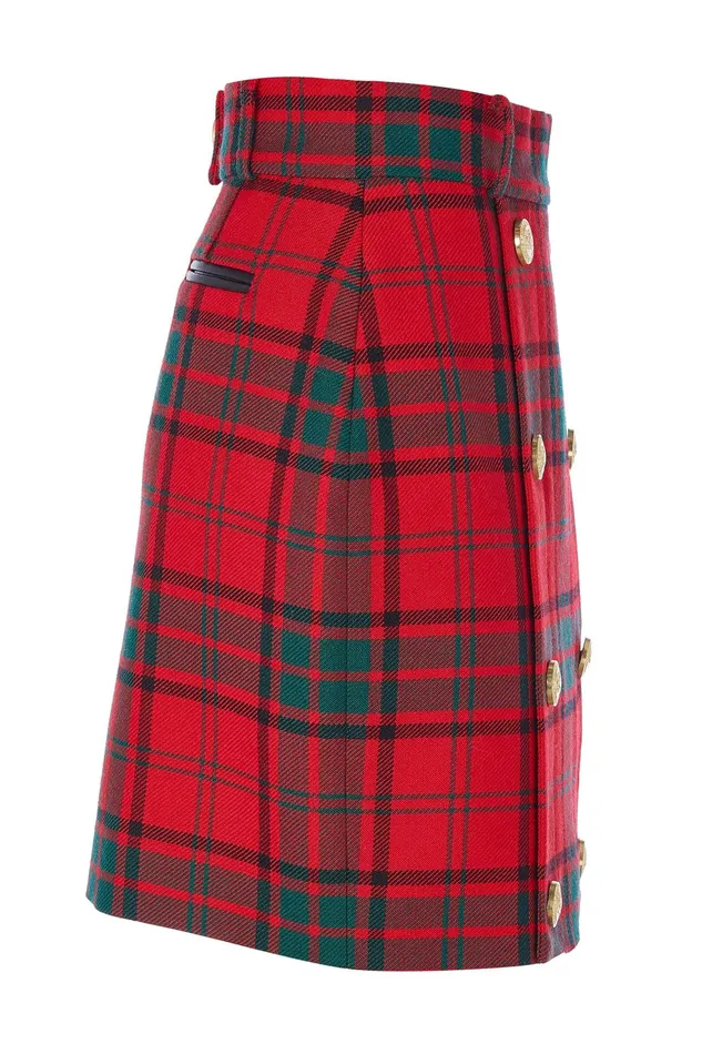 Holland Cooper Tailoring Women Knightsbridge Skirt Red Tartan