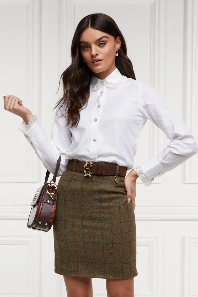 Holland Cooper Tailoring Women Regency Skirt Glen Green