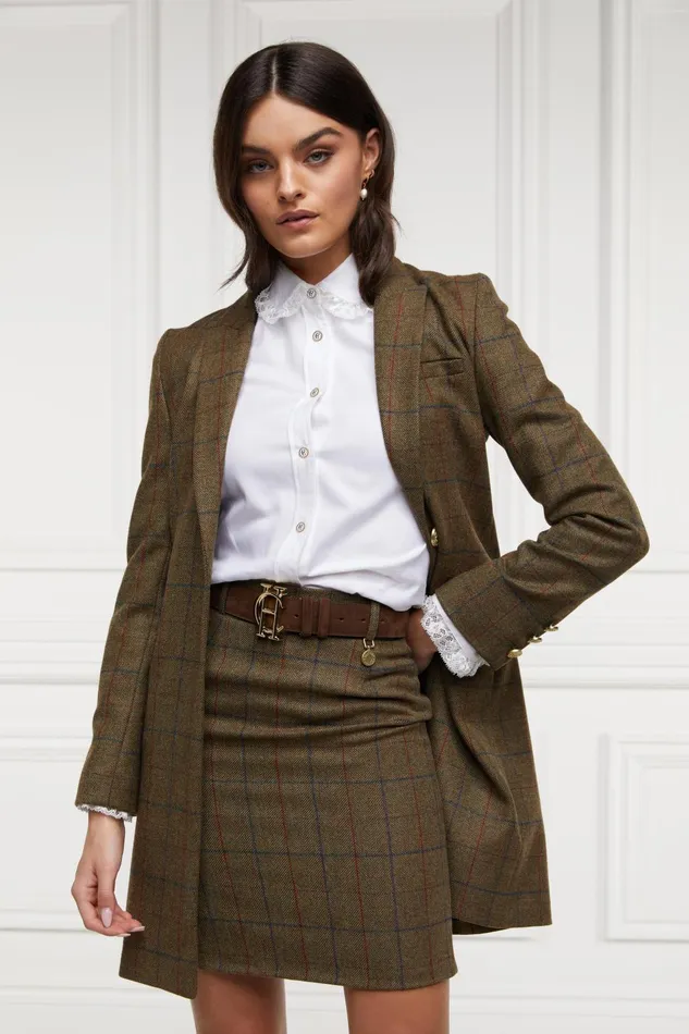 Holland Cooper Tailoring Women Regency Skirt Glen Green