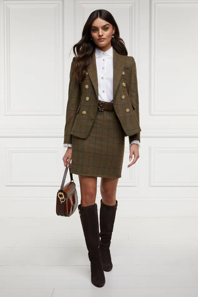 Holland Cooper Tailoring Women Regency Skirt Glen Green