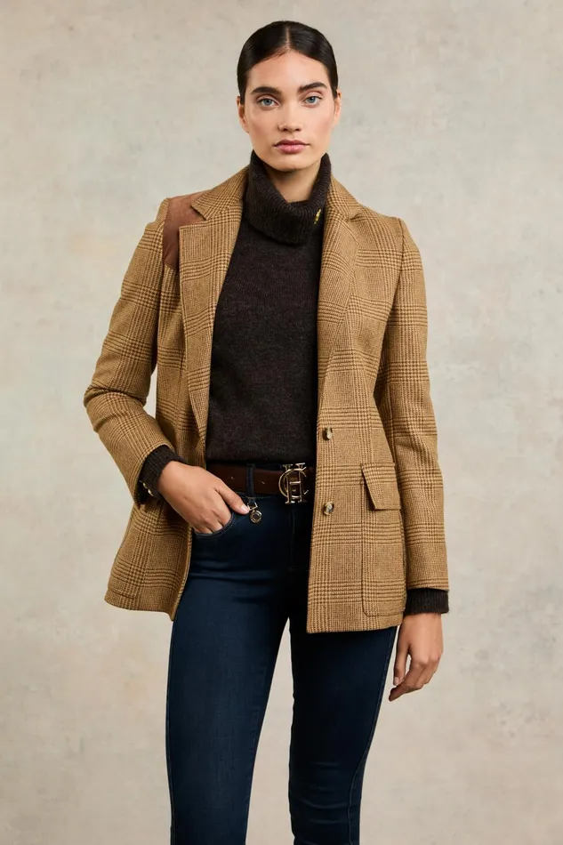 Holland Cooper Tailoring Women Single Breasted Field Blazer Tawny
