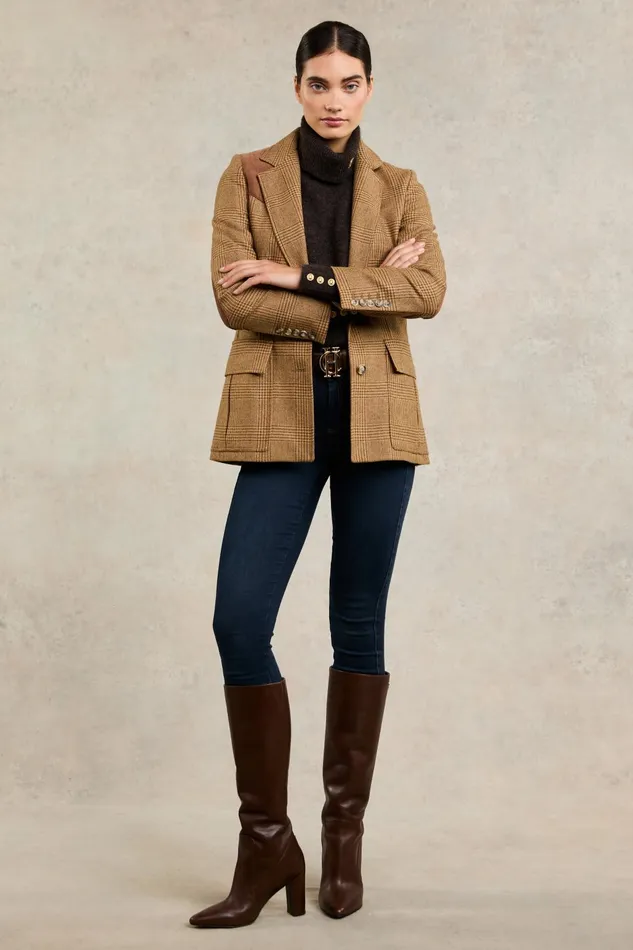 Holland Cooper Tailoring Women Single Breasted Field Blazer Tawny
