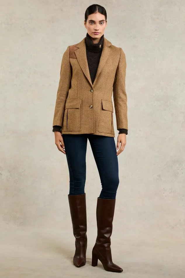 Holland Cooper Tailoring Women Single Breasted Field Blazer Tawny