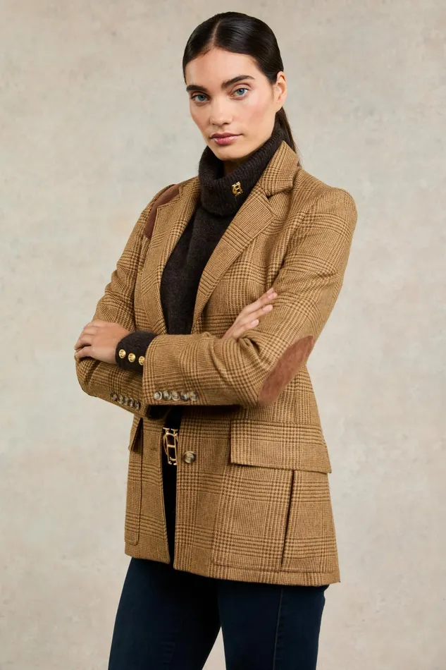 Holland Cooper Tailoring Women Single Breasted Field Blazer Tawny