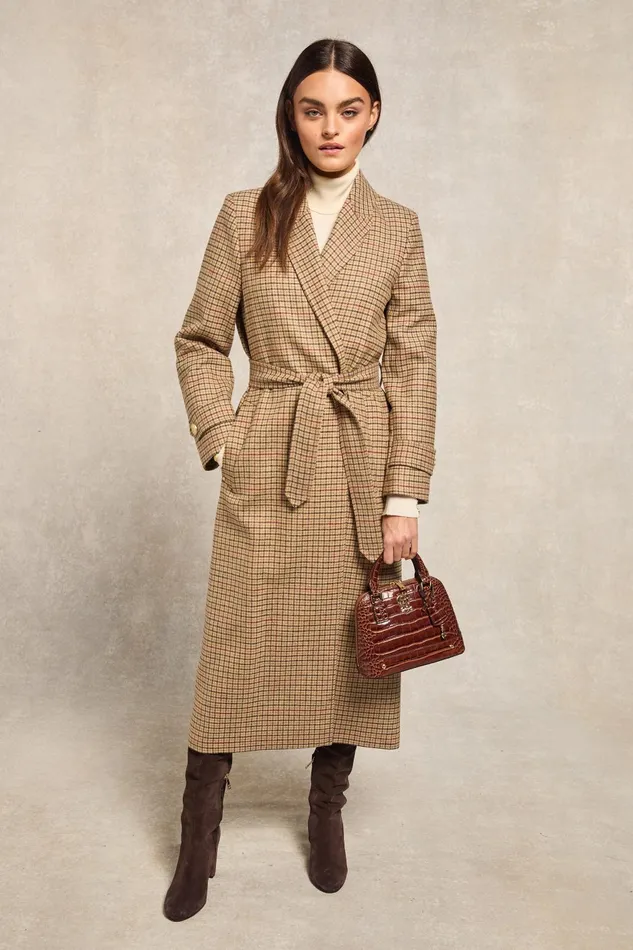 Holland Cooper Tailoring Women Wrap Coat Charlton Tweed
