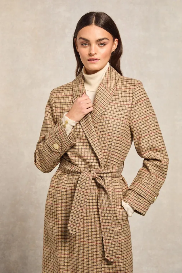 Holland Cooper Tailoring Women Wrap Coat Charlton Tweed