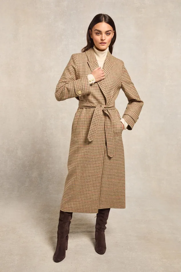 Holland Cooper Tailoring Women Wrap Coat Charlton Tweed