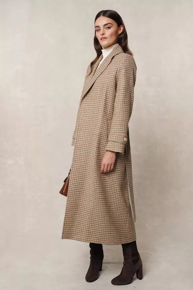 Holland Cooper Tailoring Women Wrap Coat Charlton Tweed