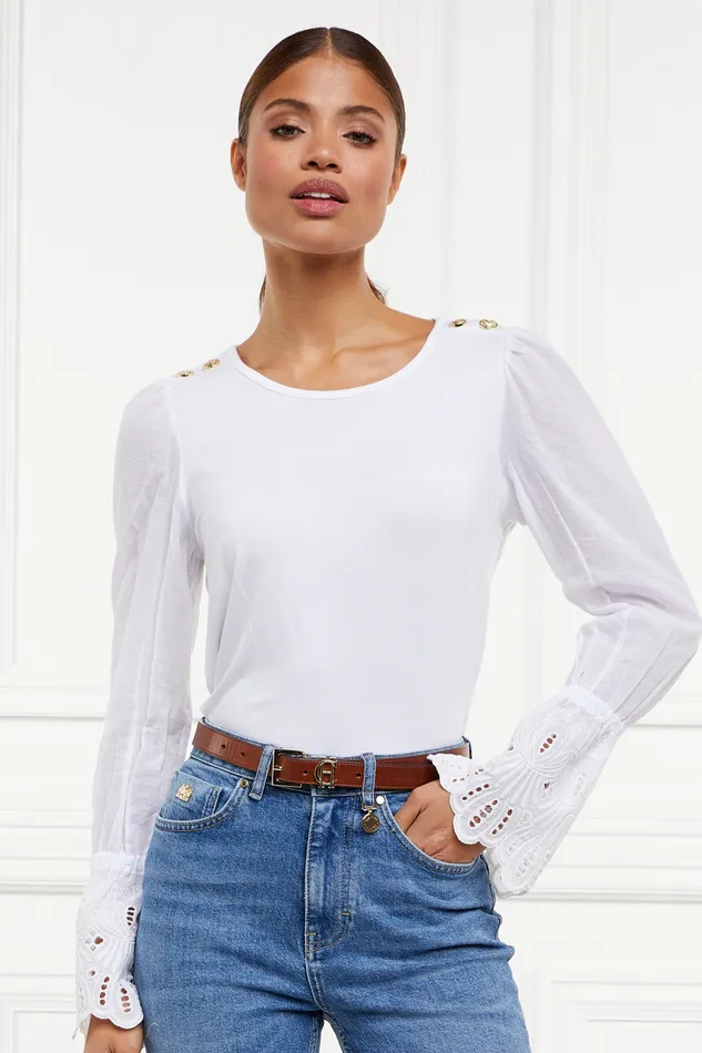 Holland Cooper Tops Women Francesca Jersey Blouse White