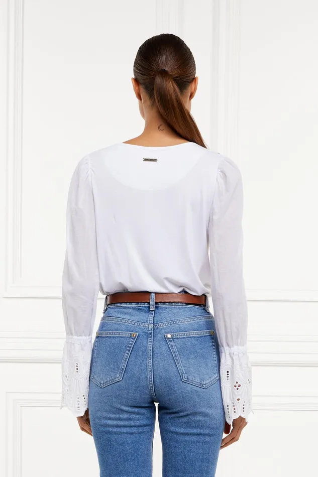 Holland Cooper Tops Women Francesca Jersey Blouse White