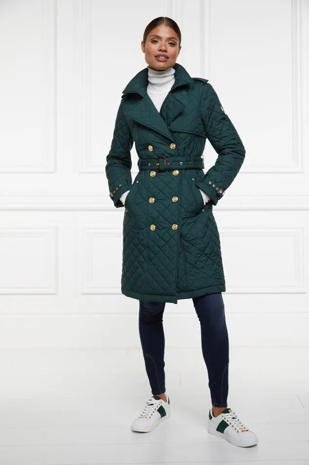 Holland Cooper Trainers Women Knightsbridge Court Trainer White Racing Green Holland Cooper Trainers Women Knightsbridge Court Trainer White Racing Green