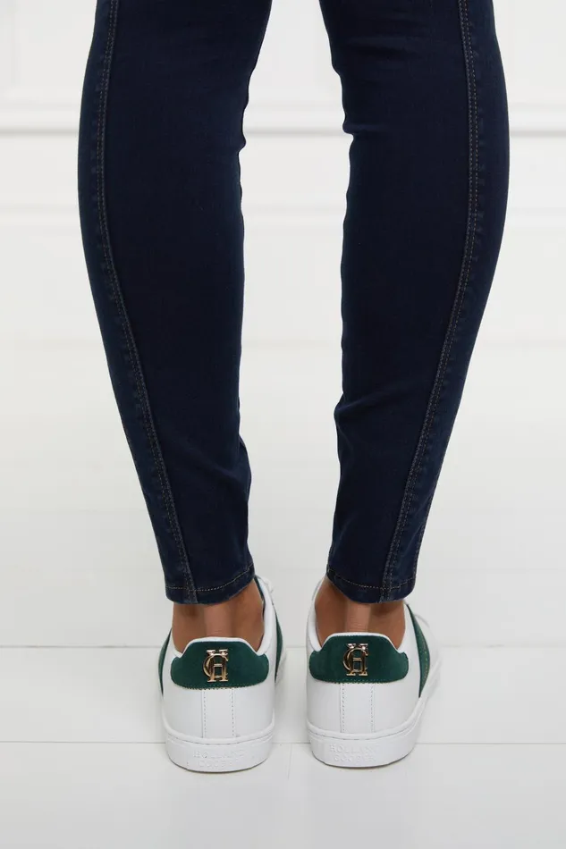 Holland Cooper Trainers Women Knightsbridge Court Trainer White Racing Green Holland Cooper Trainers Women Knightsbridge Court Trainer White Racing Green