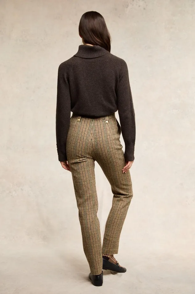 Holland Cooper Trousers Women High Waisted Peg Trouser Hailes Green Tweed Holland Cooper Trousers Women High Waisted Peg Trouser Hailes Green Tweed