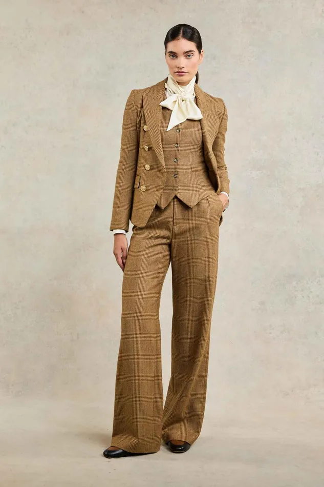 Holland Cooper Trousers Women High Waisted Straight Trouser Tawny Holland Cooper Trousers Women High Waisted Straight Trouser Tawny